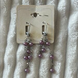 Purple beads Dangle Earrings